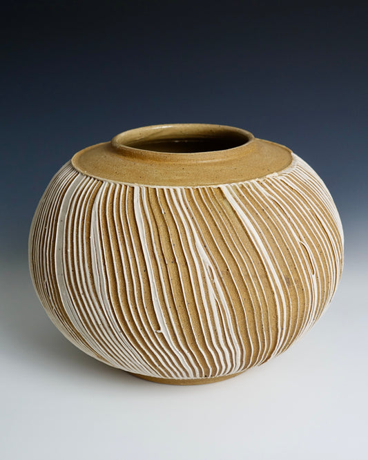 large striped vase